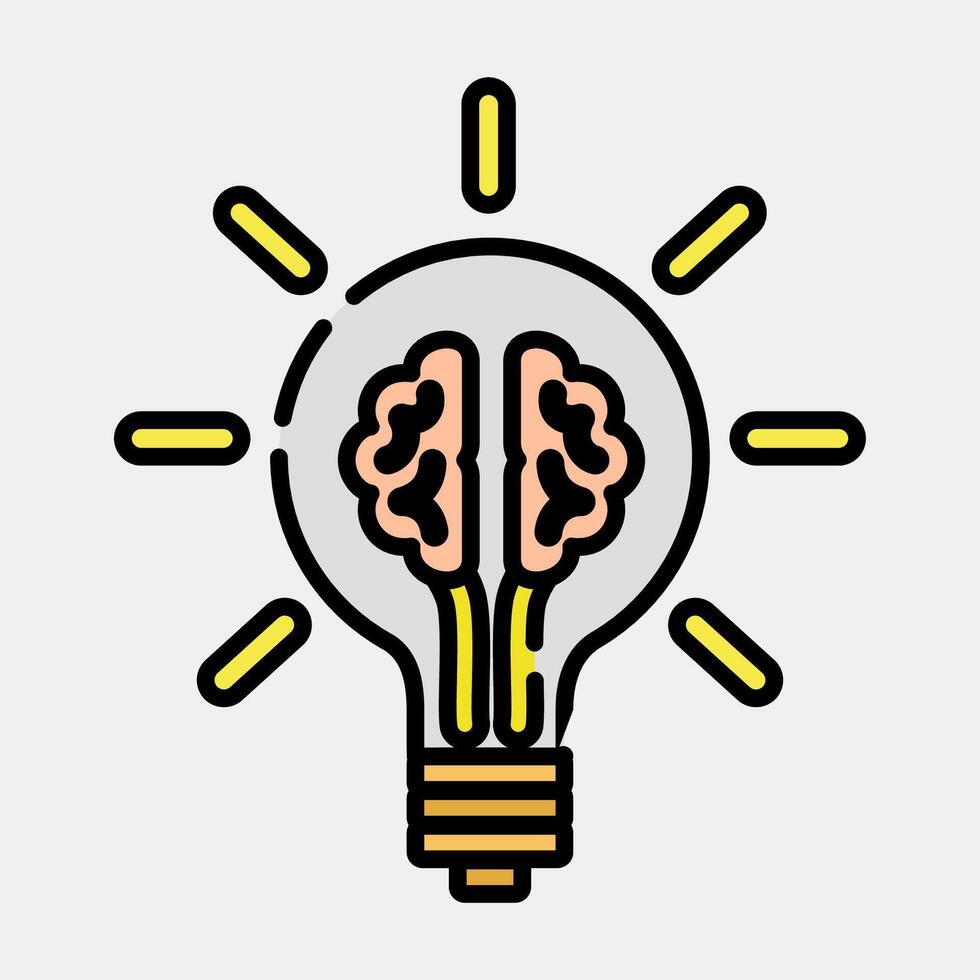 Icon idea. Artificial intelligence elements. Icon in filled line style. vector