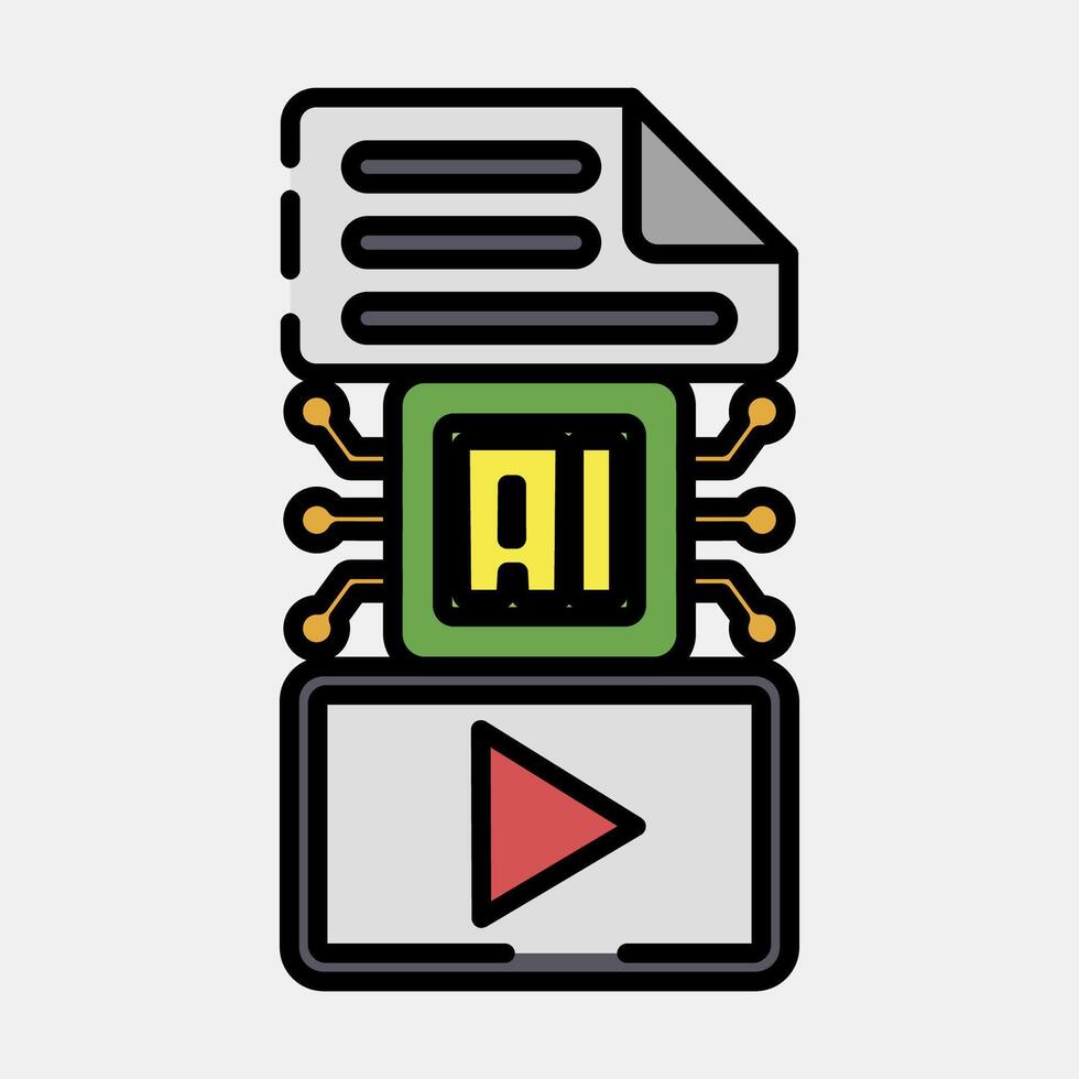 Icon text to . Artificial intelligence elements. Icon in filled line style. vector