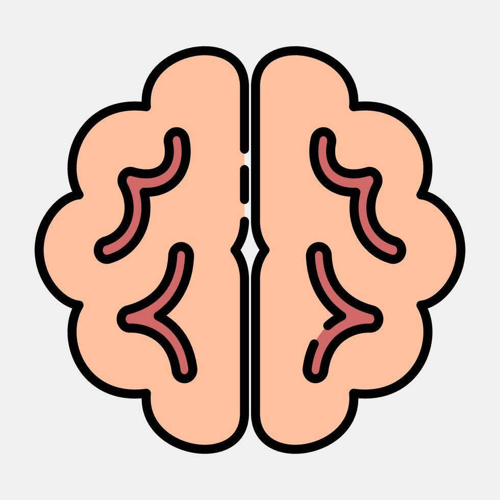Icon brain. Artificial intelligence elements. Icon in filled line style. vector