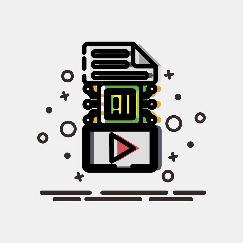 Icon text to . Artificial intelligence elements. Icon in MBE style. vector