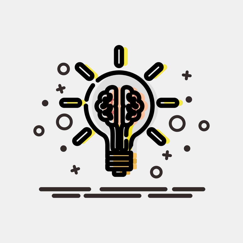 Icon idea. Artificial intelligence elements. Icon in MBE style. vector