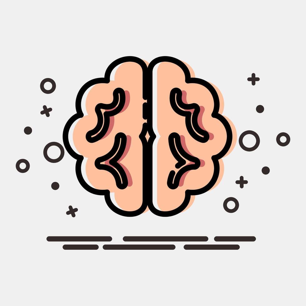 Icon brain. Artificial intelligence elements. Icon in MBE style. vector