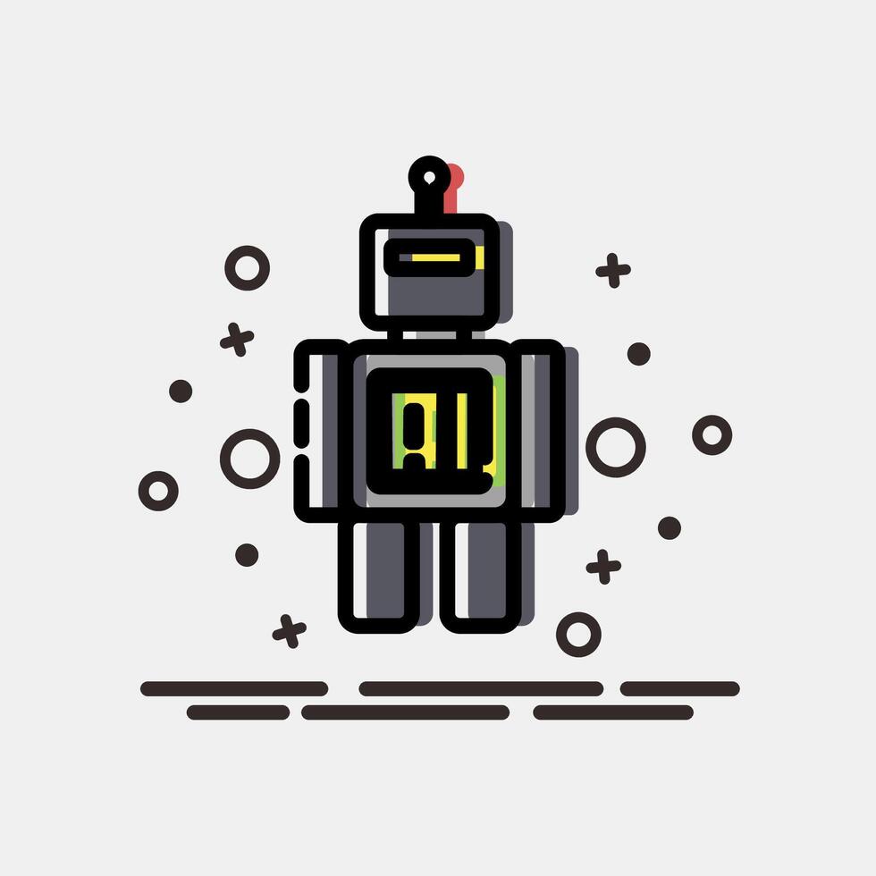 Icon robot. Artificial intelligence elements. Icon in MBE style. vector