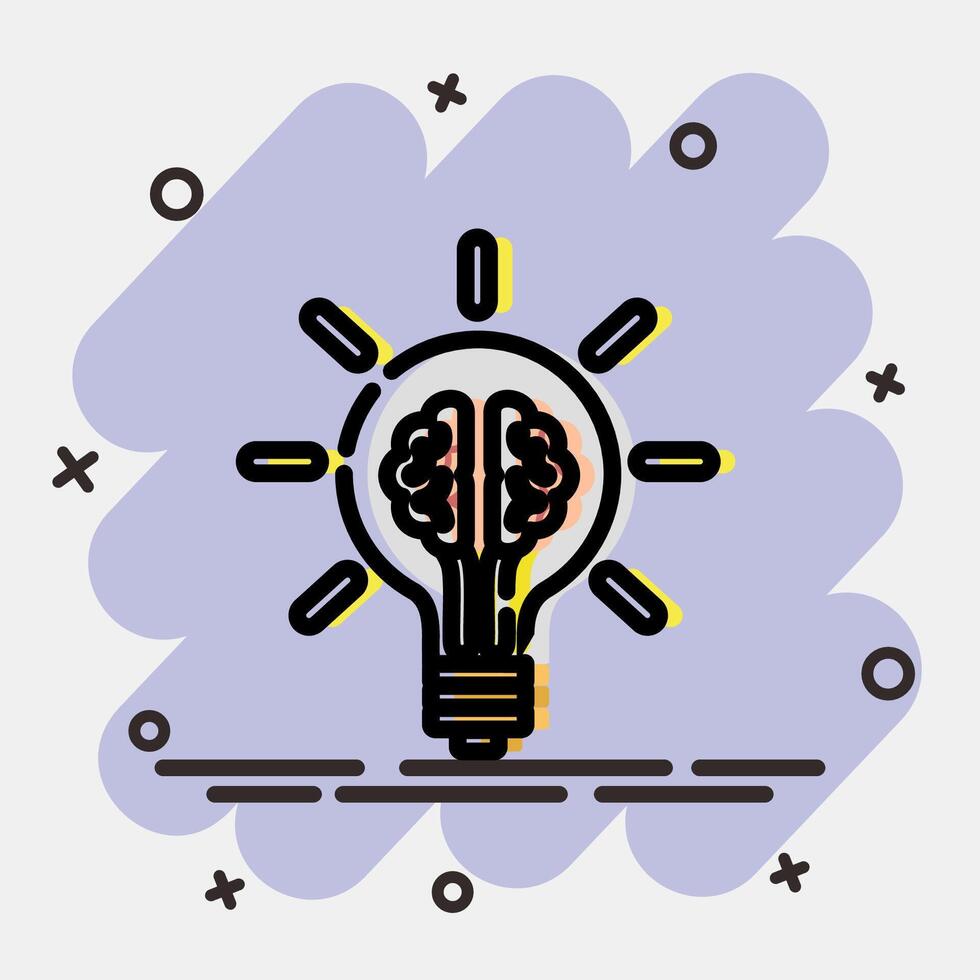 Icon idea. Artificial intelligence elements. Icon in comic style. vector