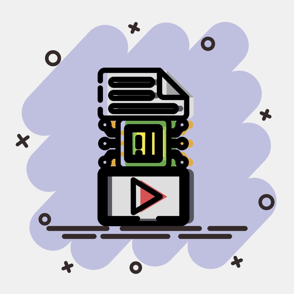 Icon text to . Artificial intelligence elements. Icon in comic style. vector