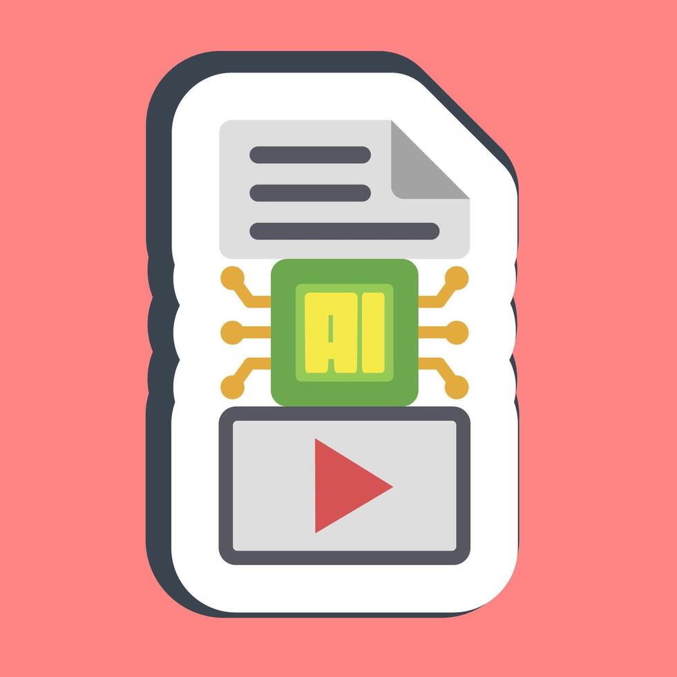 Sticker text to . Artificial intelligence elements. vector