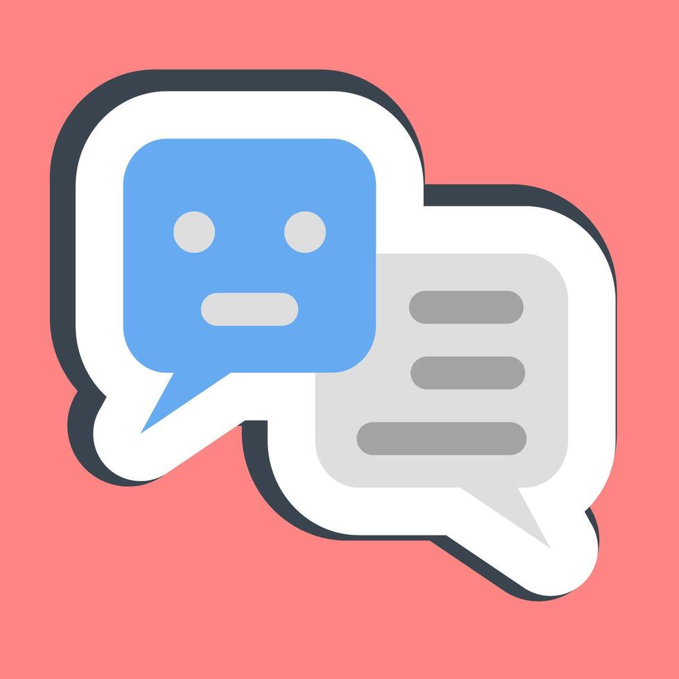 Sticker chat bot. Artificial intelligence elements. vector