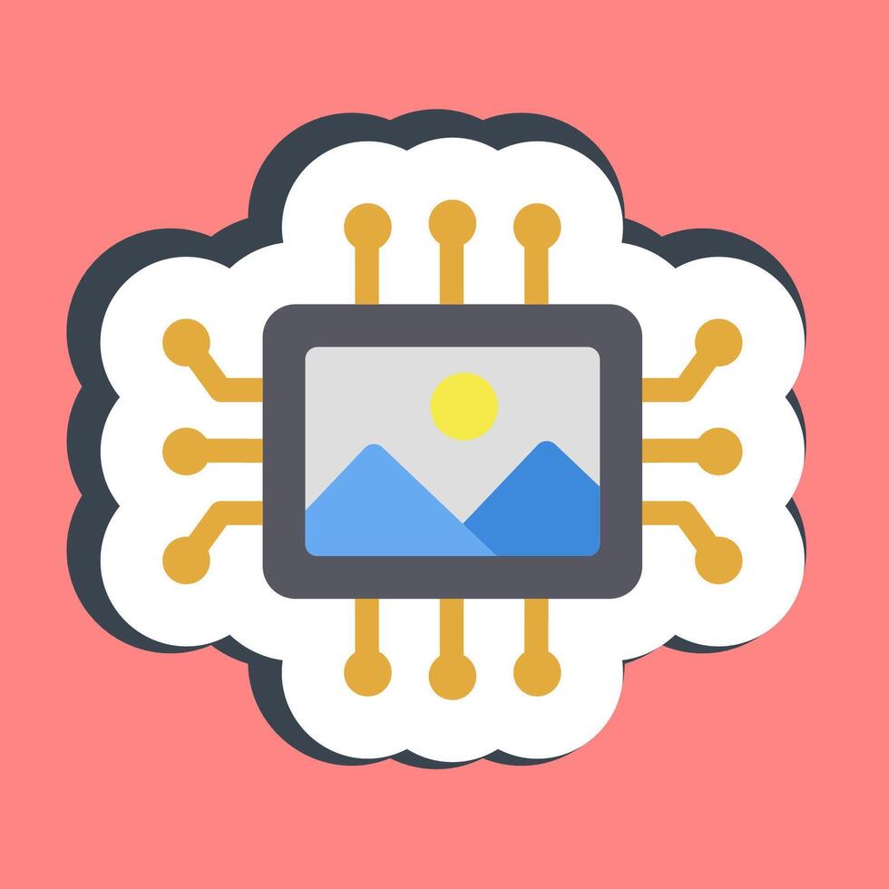 Sticker ai image. Artificial intelligence elements. vector