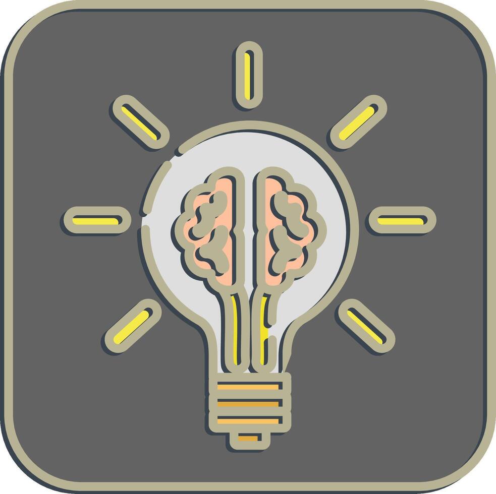 Icon idea. Artificial intelligence elements. Icon in embossed style. vector