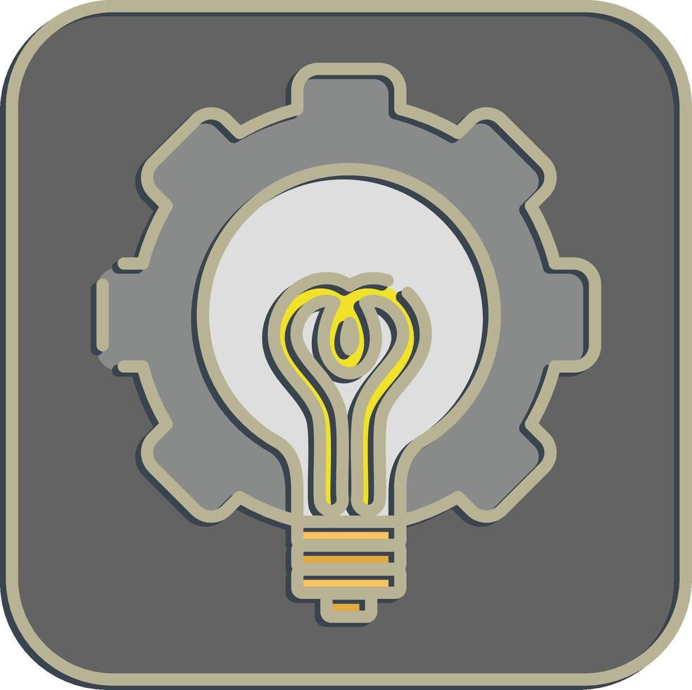 Icon brain storm. Artificial intelligence elements. Icon in embossed style. vector