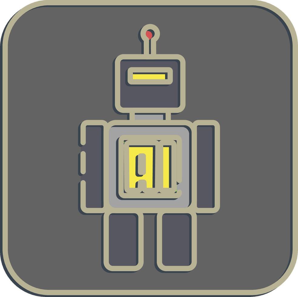 Icon robot. Artificial intelligence elements. Icon in embossed style. vector