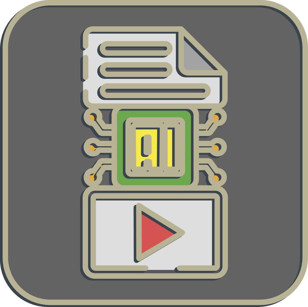 Icon text to . Artificial intelligence elements. Icon in embossed style. vector