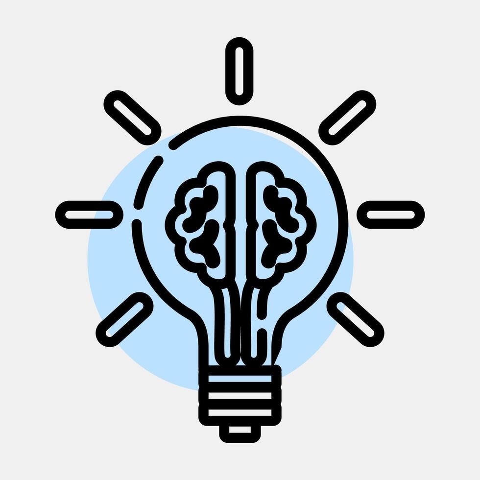 Icon idea. Artificial intelligence elements. Icon in color spot style. vector