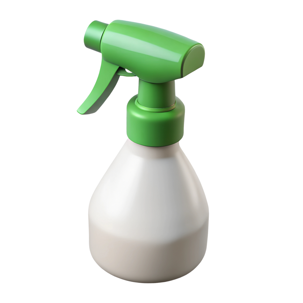 3d style, left view, spray bottle, isolated on a transparent background png