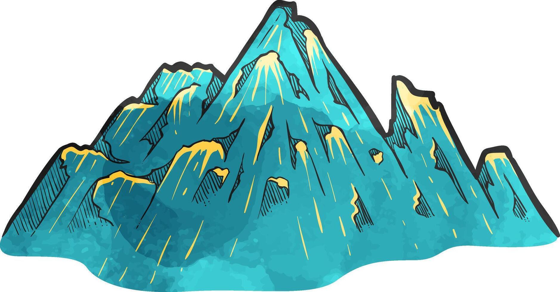 Hand drawn mountains vector