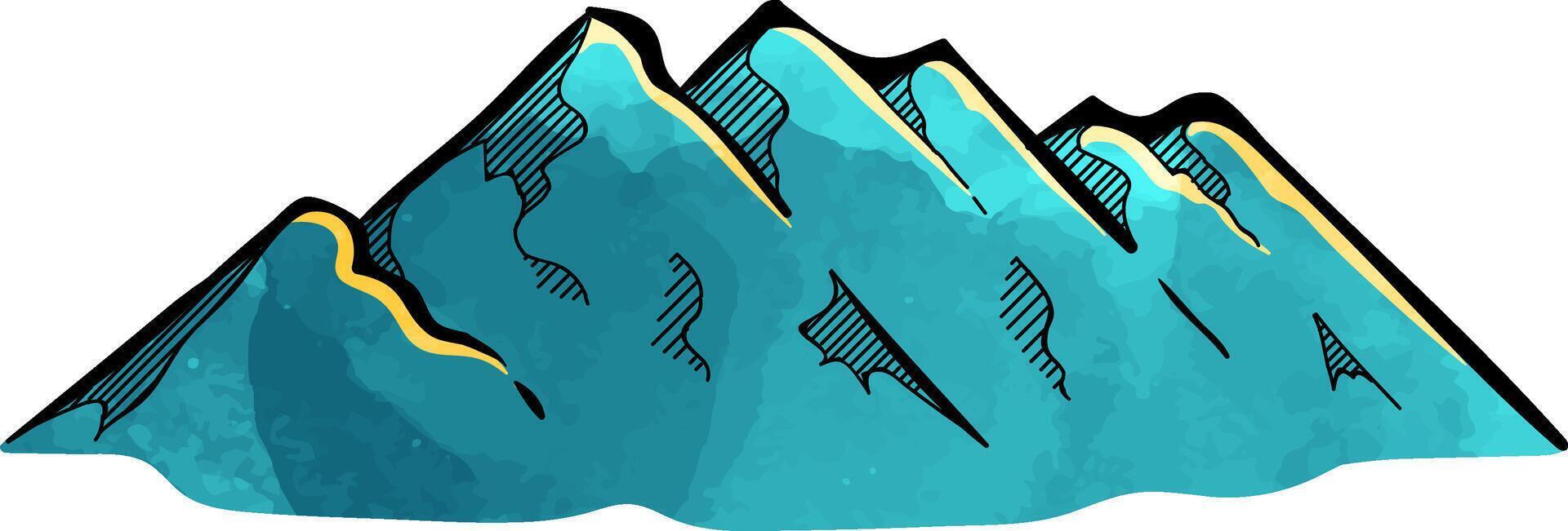 Mountain hand drawn illustration vector