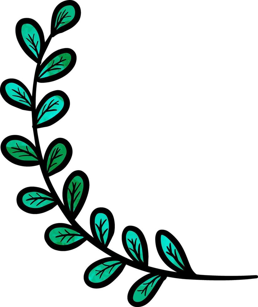 Leaves hand drawn illustration watercolor vector