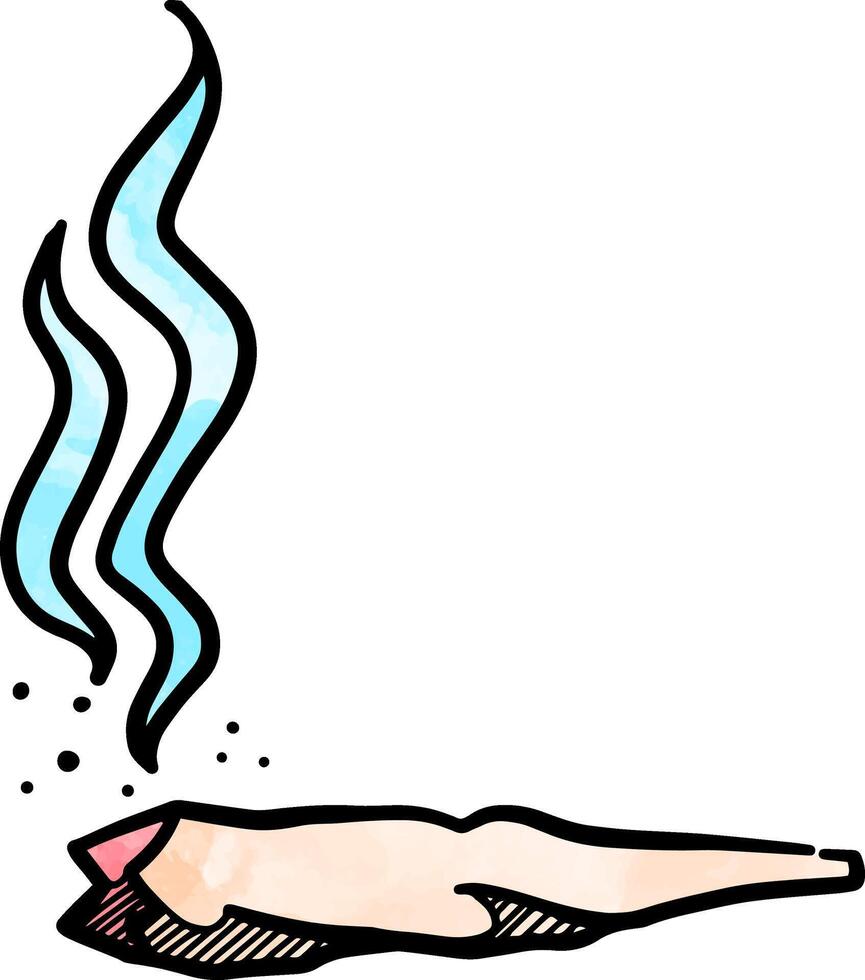 Ganja smoke icon watercolor illustration vector