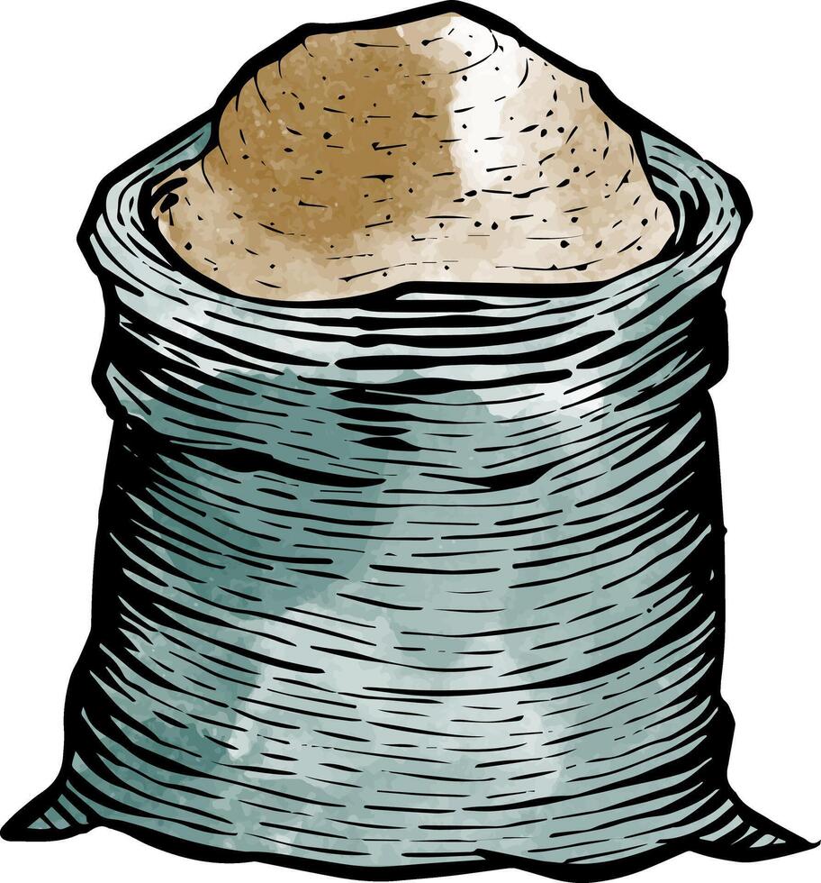 Sack of grain icon watercolor illustration vector
