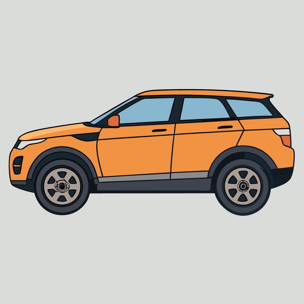 Flat Design Car with White Background vector
