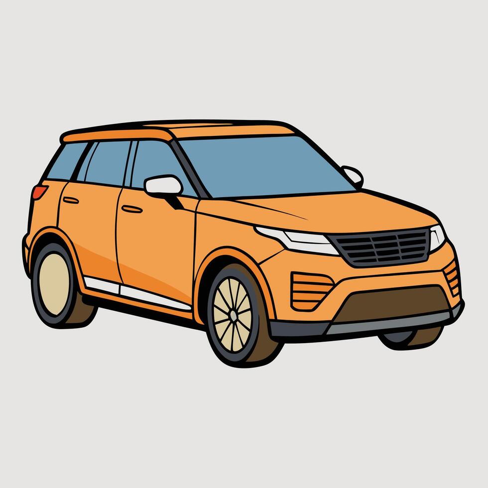 White Background with Car Illustration vector