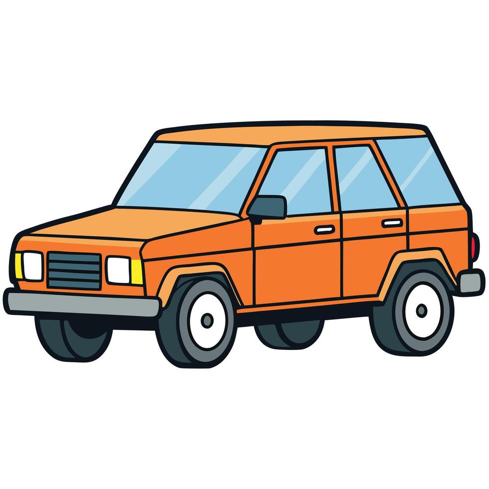 Modern Vehicle Line Art in vector