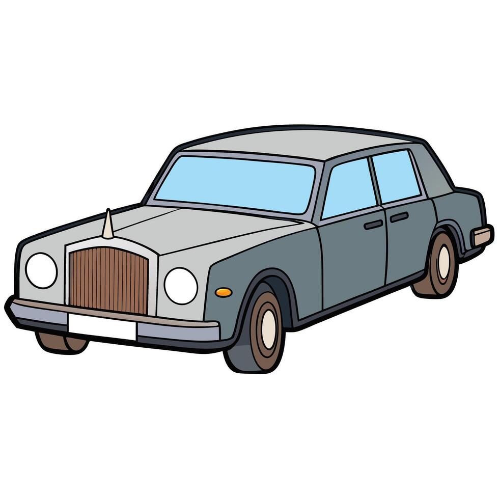 Isolated Flat Car on White Background vector
