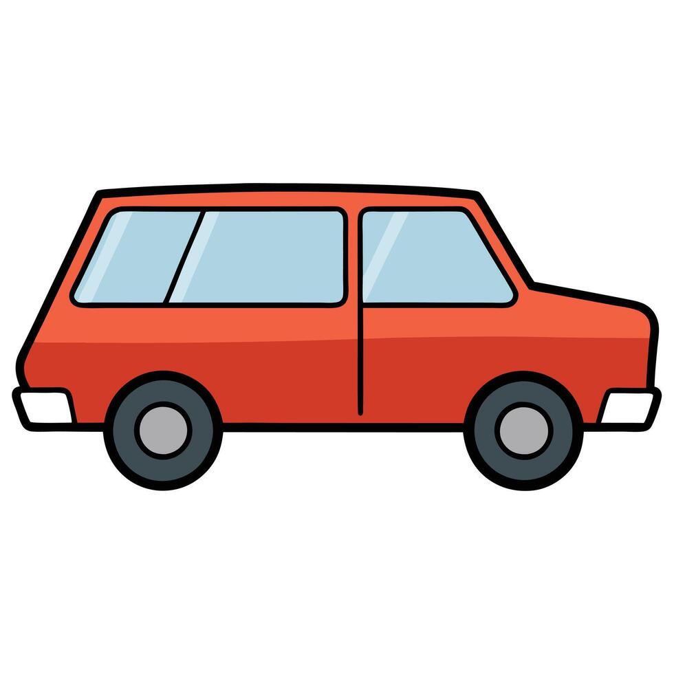Flat Car Art with Simple Background vector