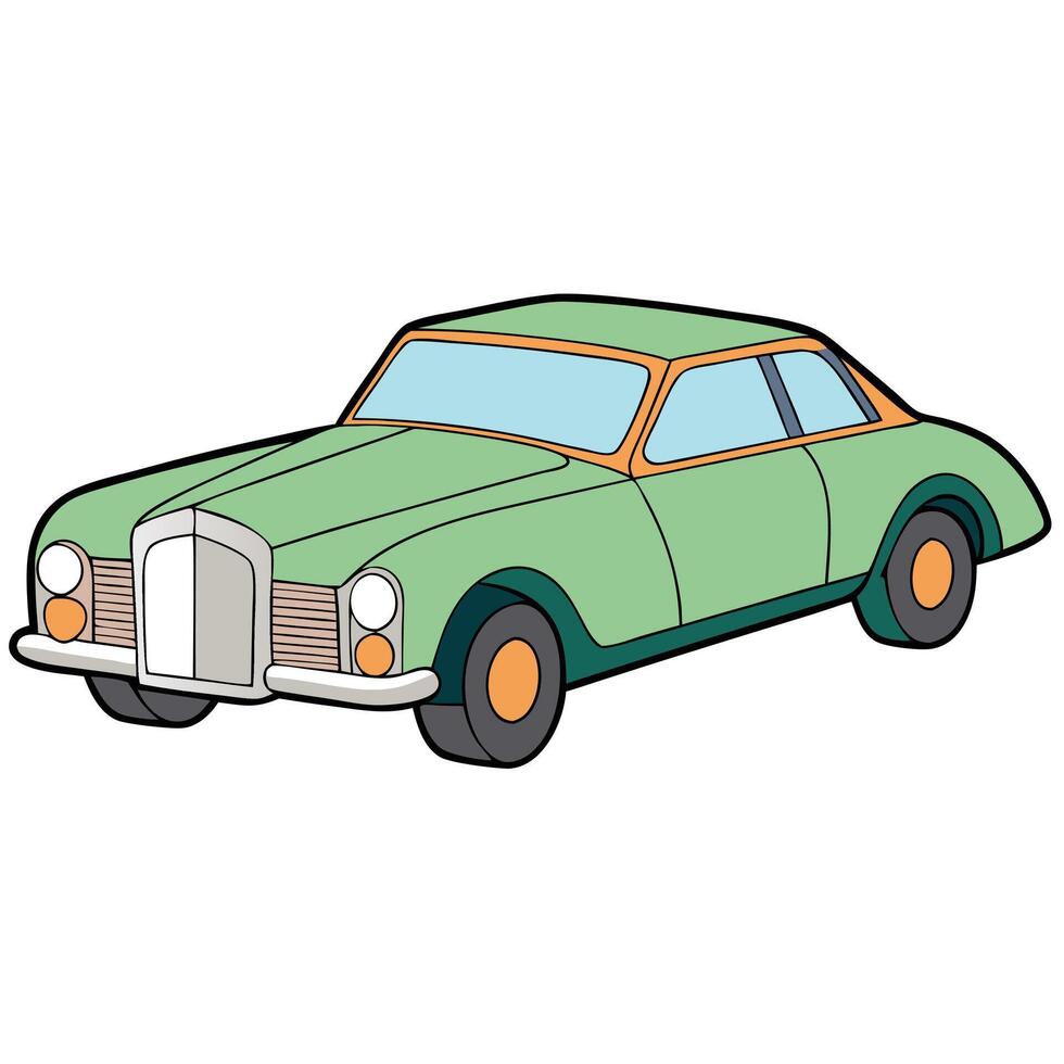 Car on White Background in Drawing vector