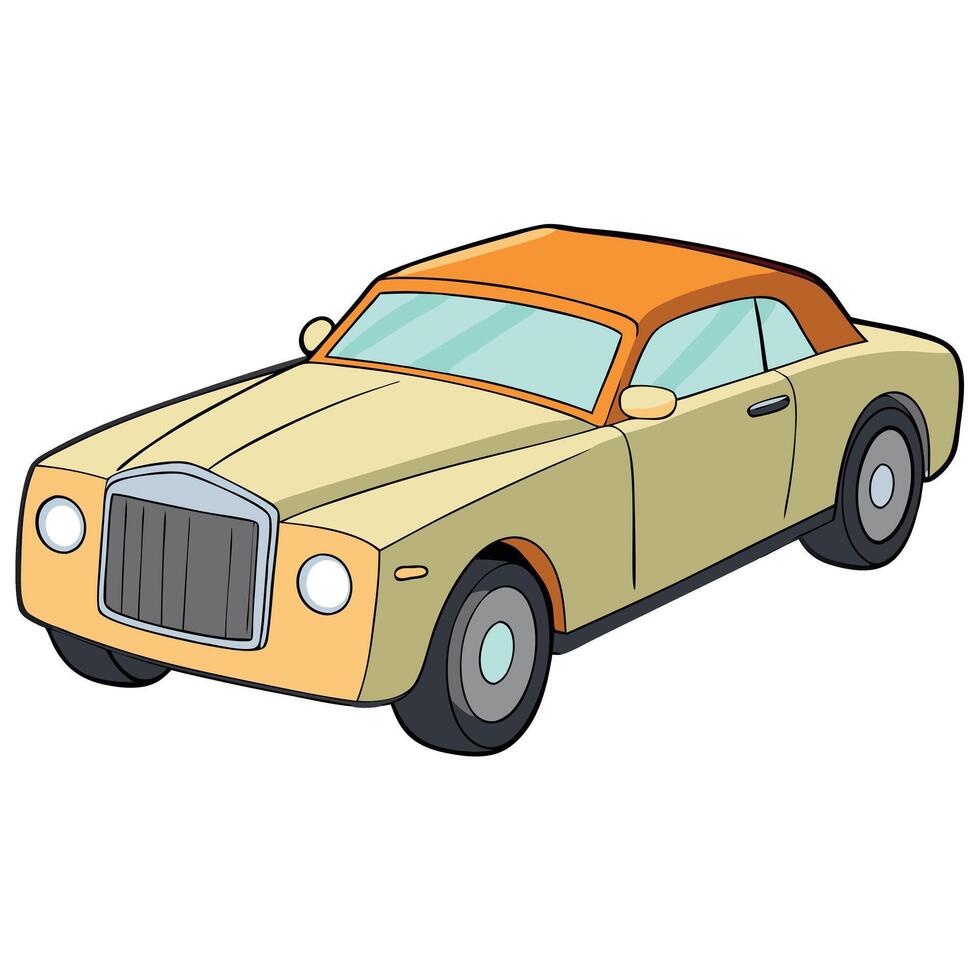 Car on Plain White Background vector