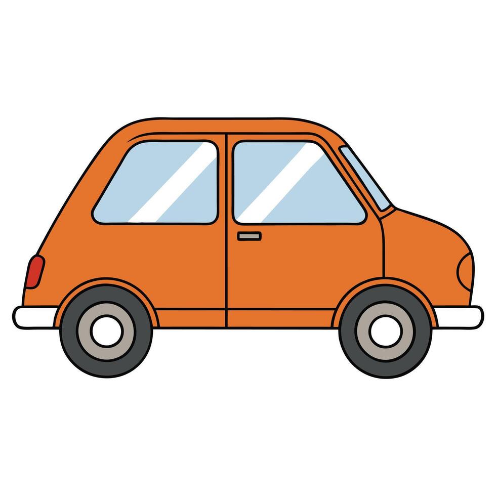 Simple Car Art with Isolated Background vector