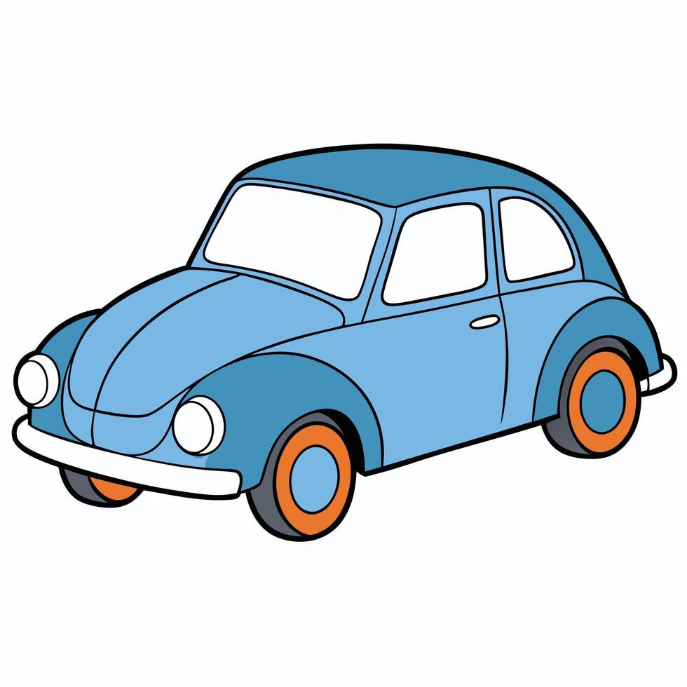 White Background Car Drawing in vector