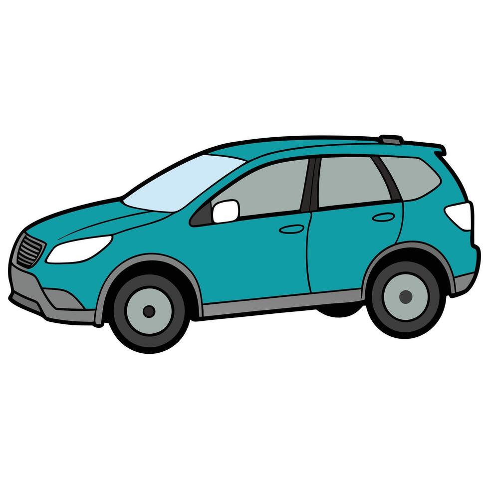 Isolated Automobile in Flat vector