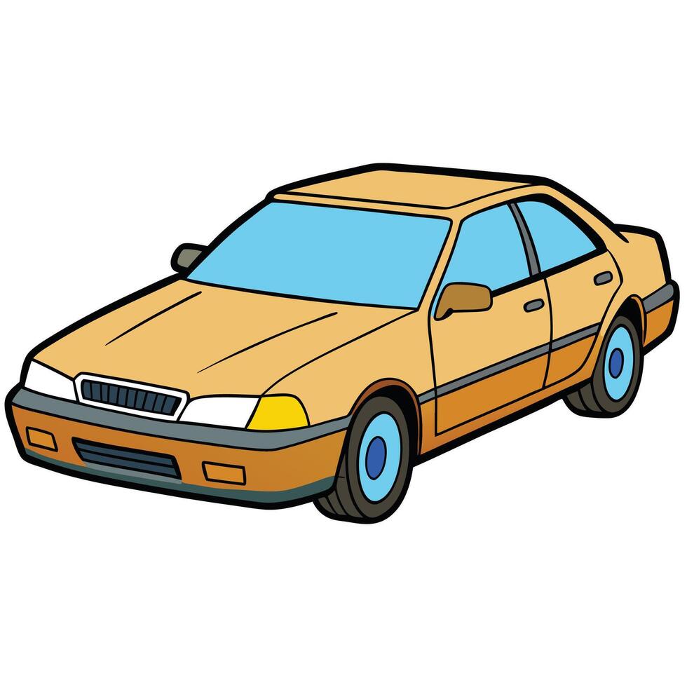 Line Drawing of Automobile vector