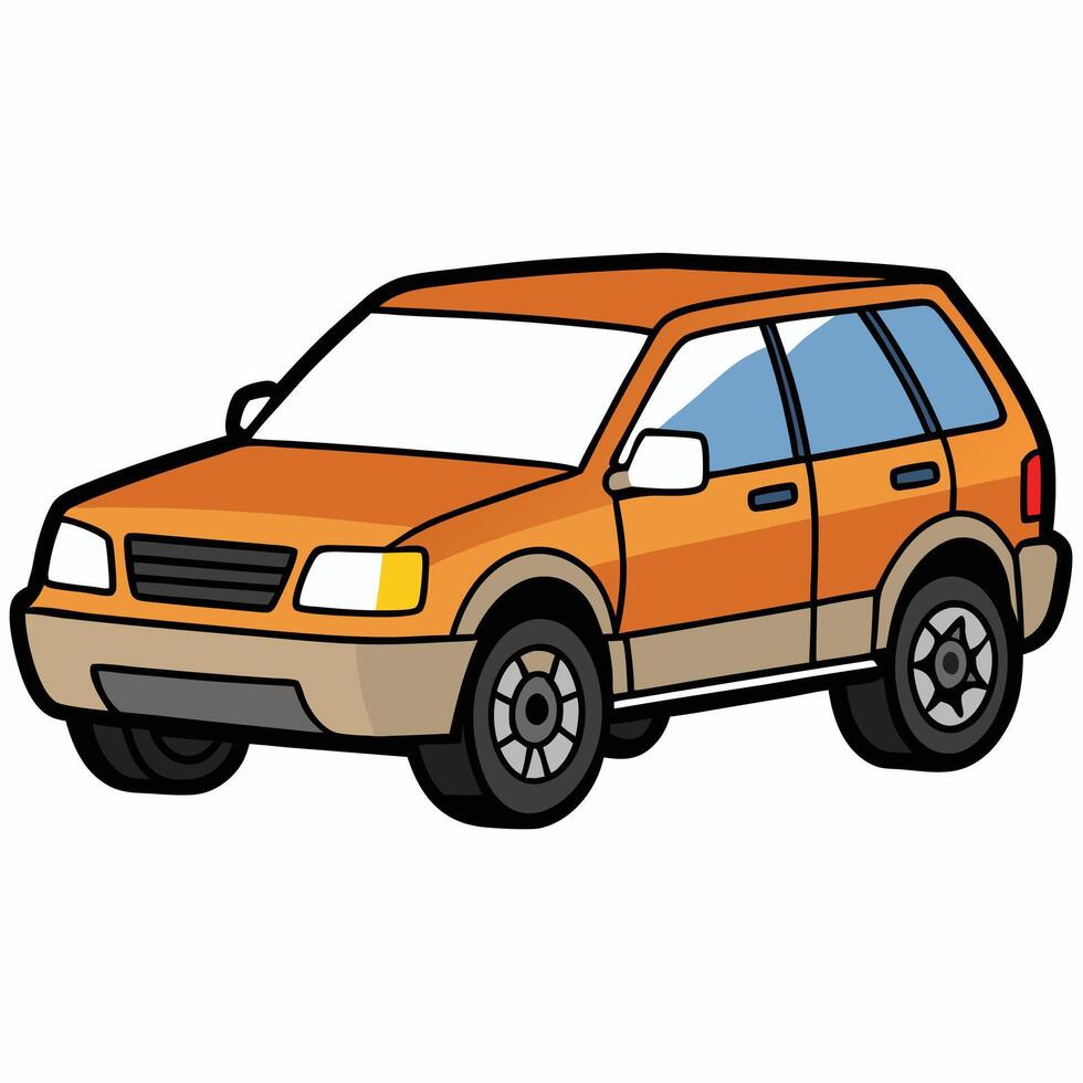 Simple Car Design in on White vector