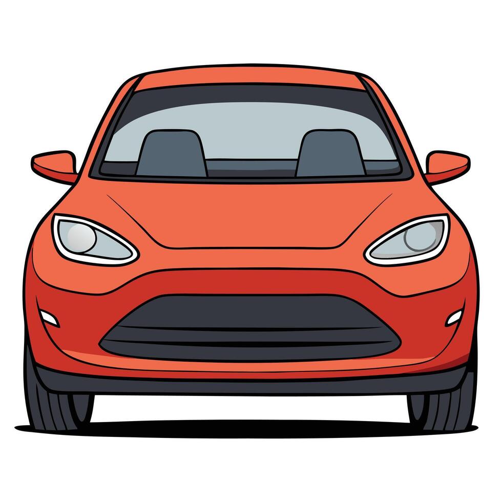 Isolated Car with Line Art on White Background vector
