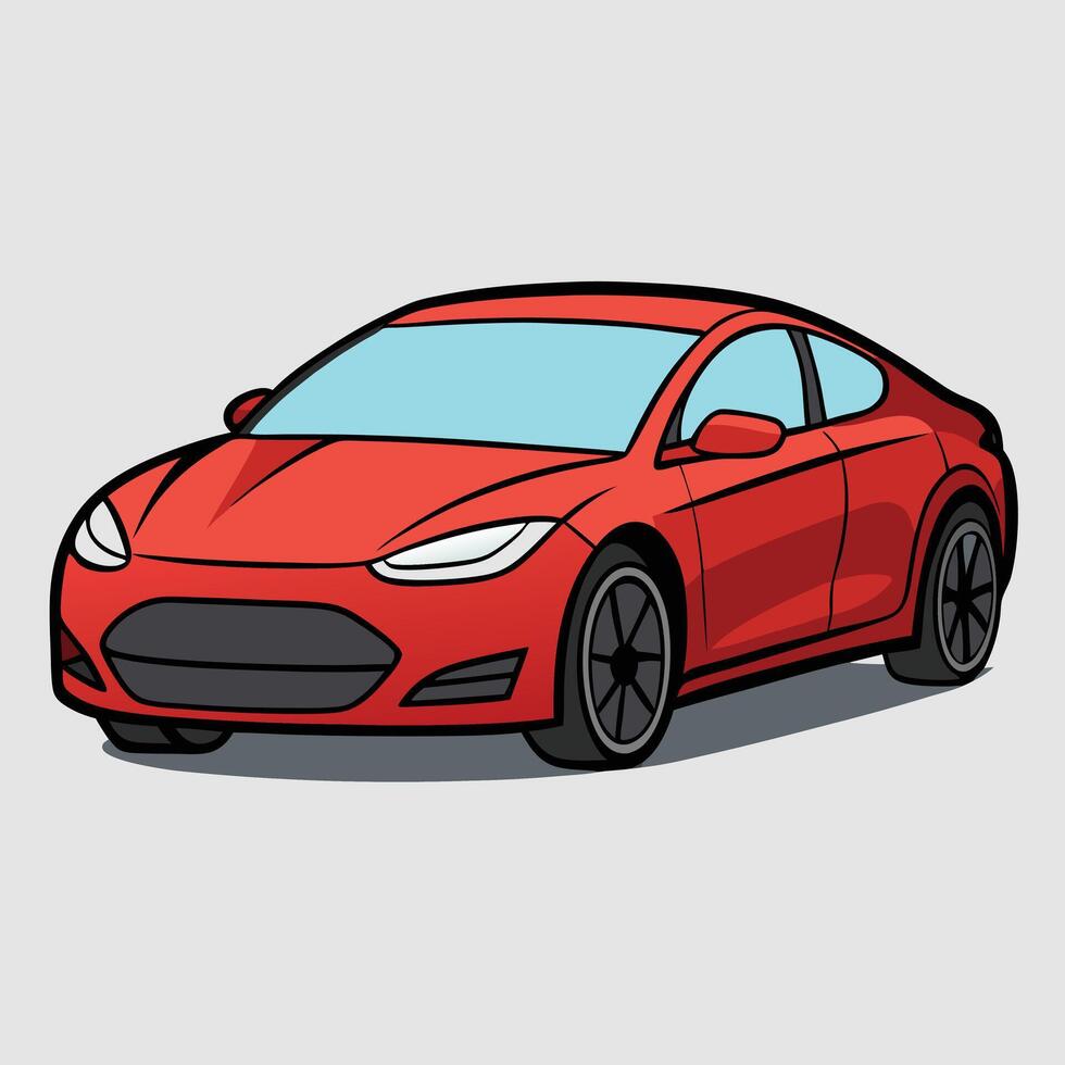 Line Drawing of a Car in vector