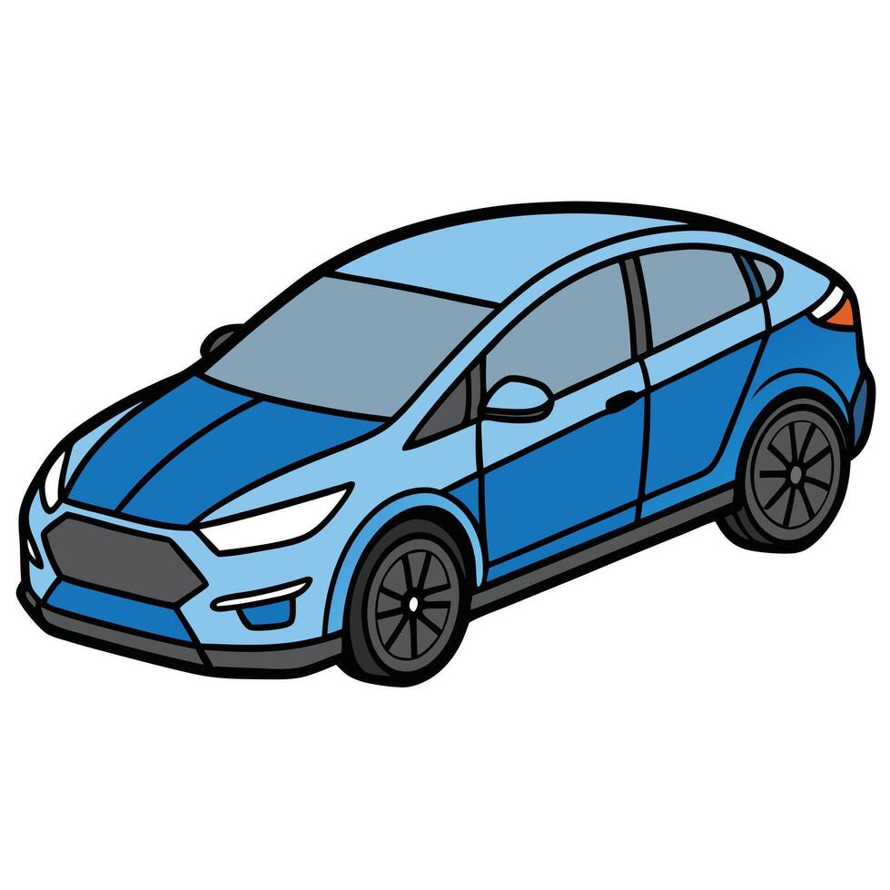 Flat Vehicle Design in vector