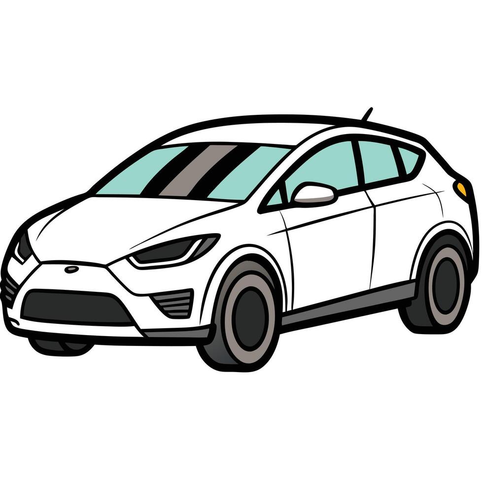 Simple Isolated Car Design Art vector