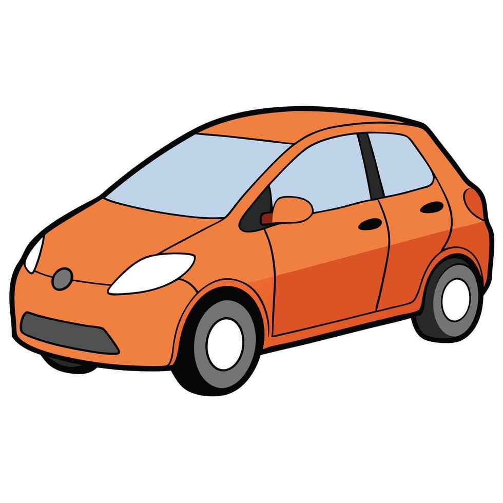 Car with Line Art and White Background vector