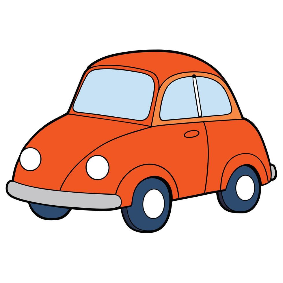 Drawing of Car on White Background vector