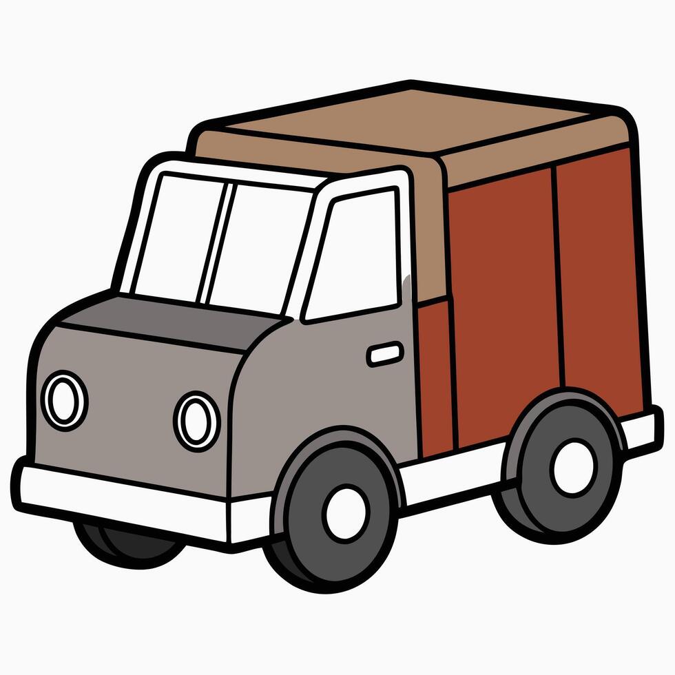 Vehicle Drawing on Plain White Background vector