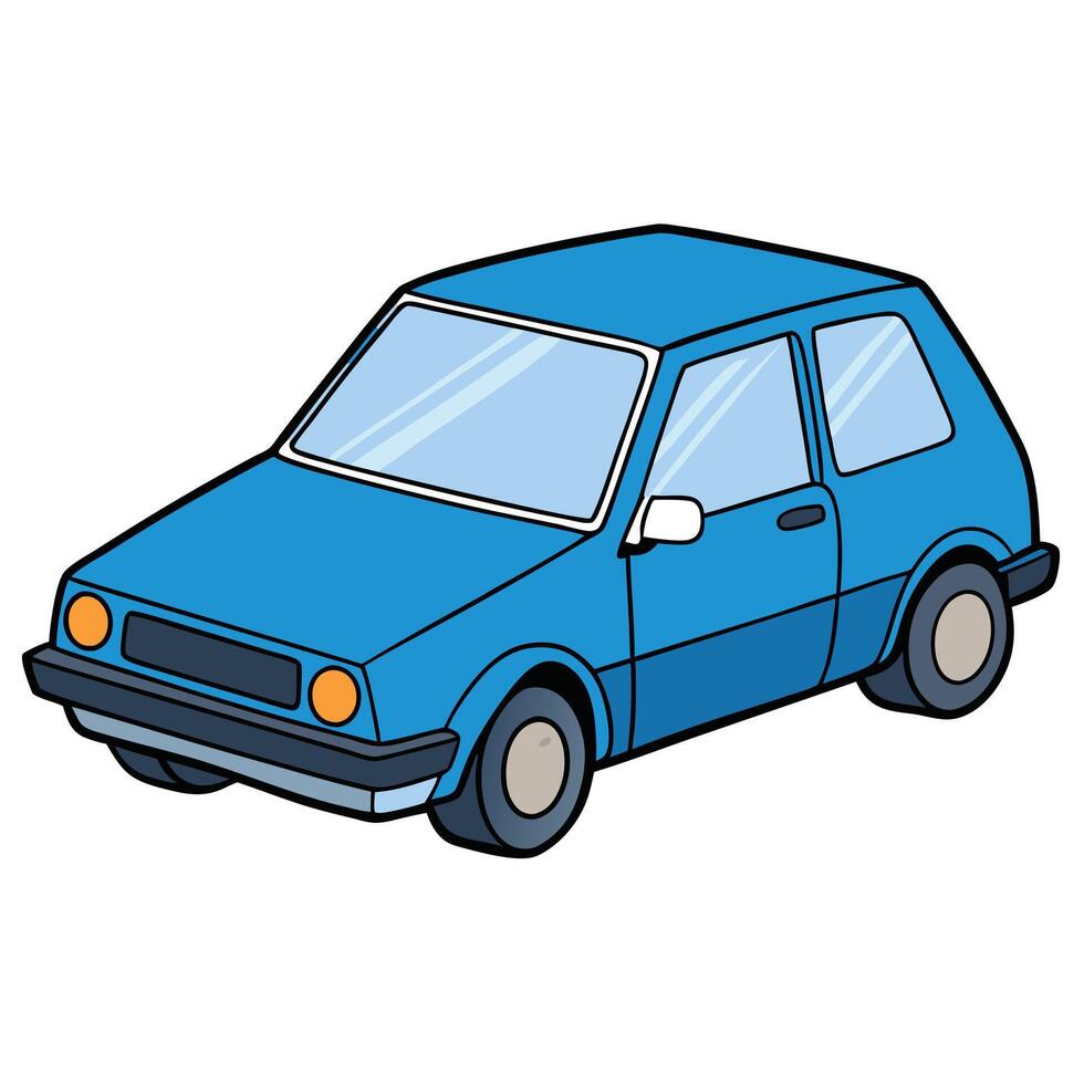 Isolated Flat Car Illustration in vector