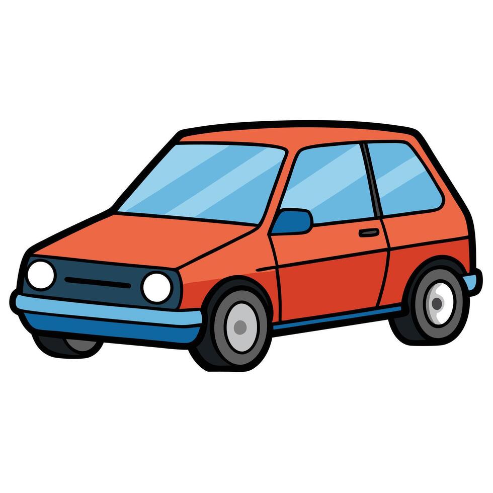Drawing of Clean Car on White Background vector