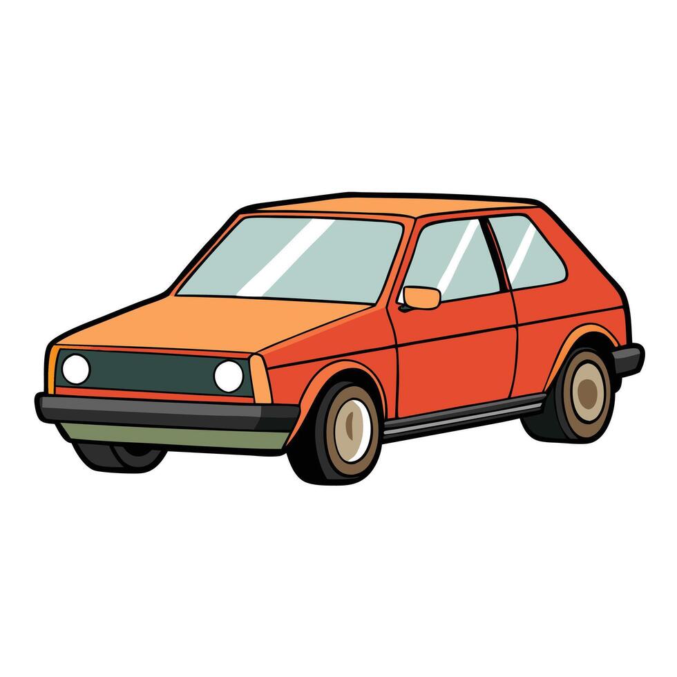 Flat Car on Isolated White Background vector