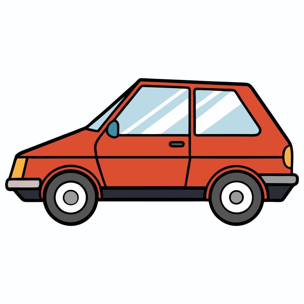 Isolated Automobile with Line Art vector