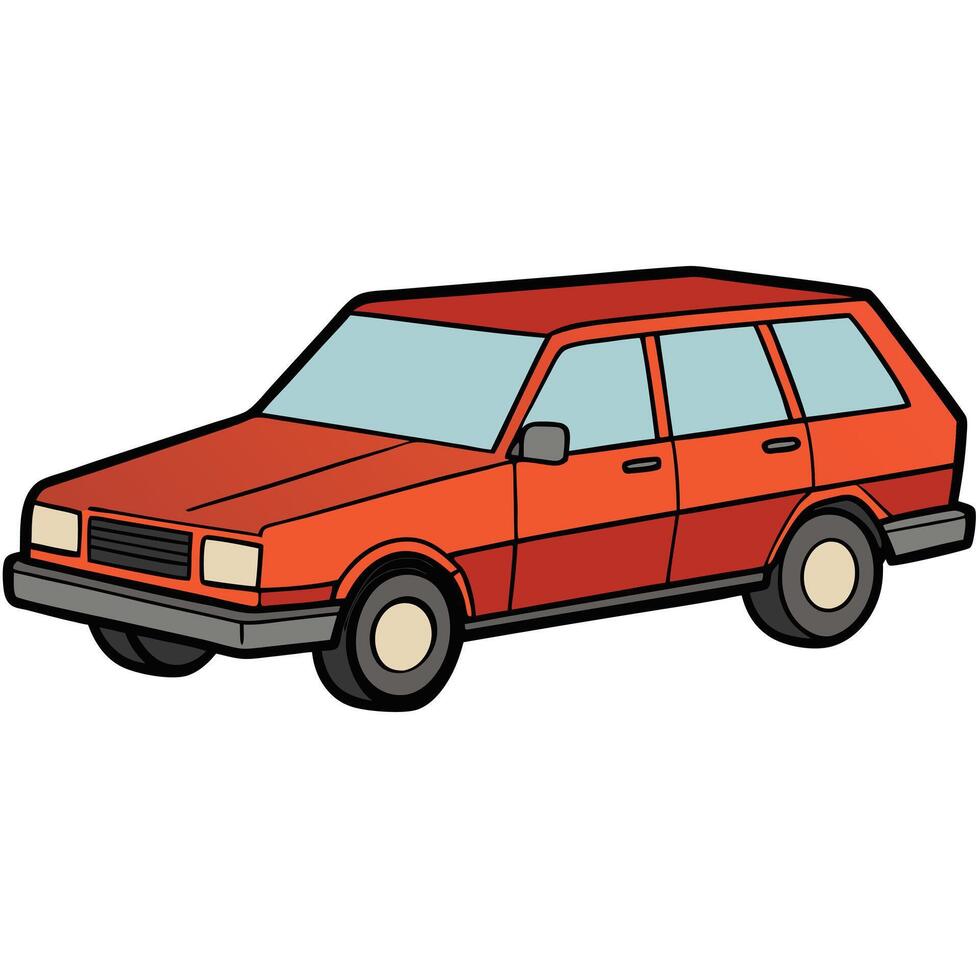 Car Illustration with Simple, Clean Lines vector