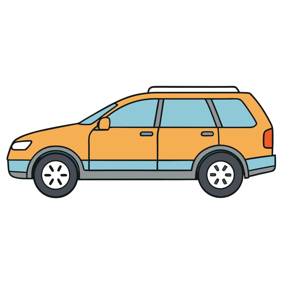 Car Line Drawing in Art on White Background vector