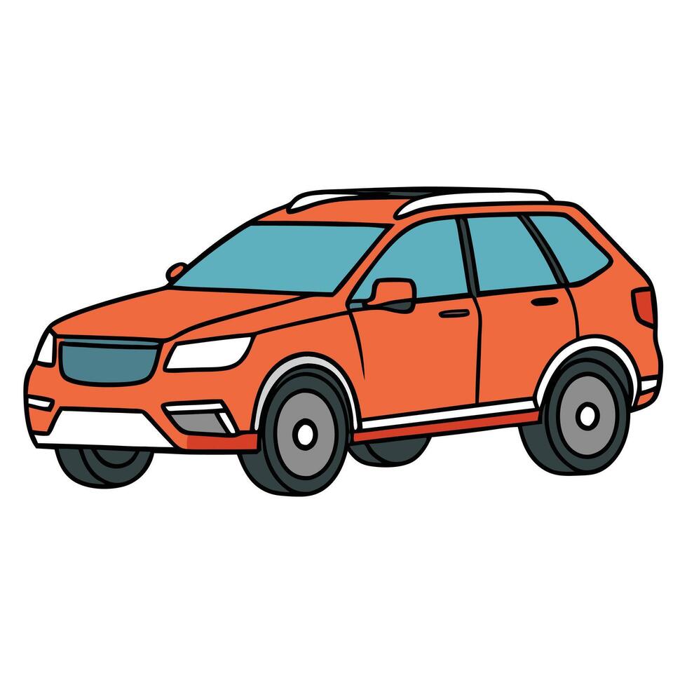 Simple Car Line Art with White Background vector