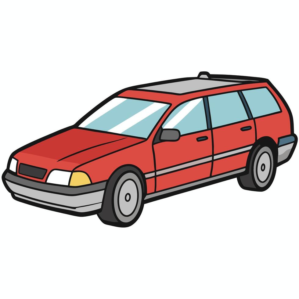 Line Art Vehicle on Plain White Background vector